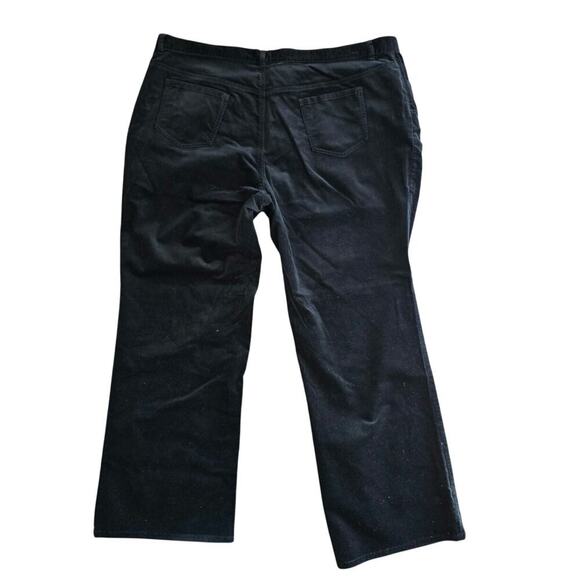 Talbots Pants Traditional Fit Woman Heritage Boot Size 24W Plus Black Velveteen - Picture 1 of 4